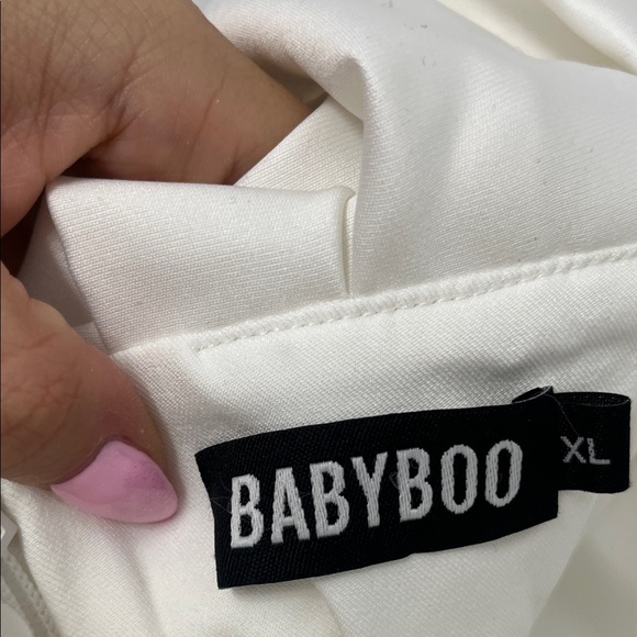 Chic White Ruffled Mini Dress - Picture 2 of 3